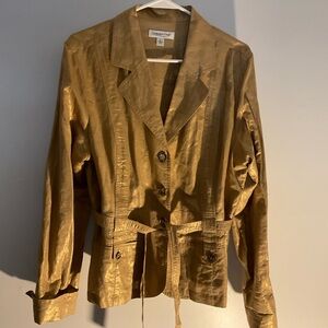 Gold shimmery Coldwater Creek Linen jacketed L